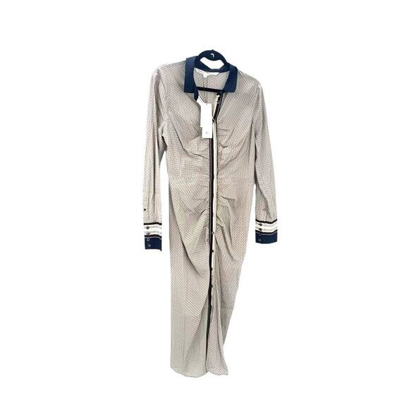 Veronica Beard Silk Print Button Front Shirt Midi Dress Women's Size 10 NWT - Picture 13 of 13